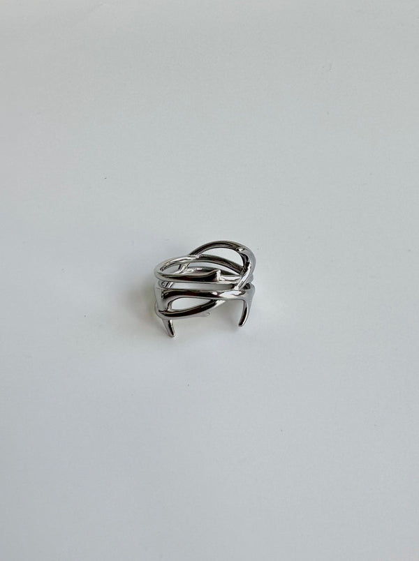 Silver thorn ring in stainless steel