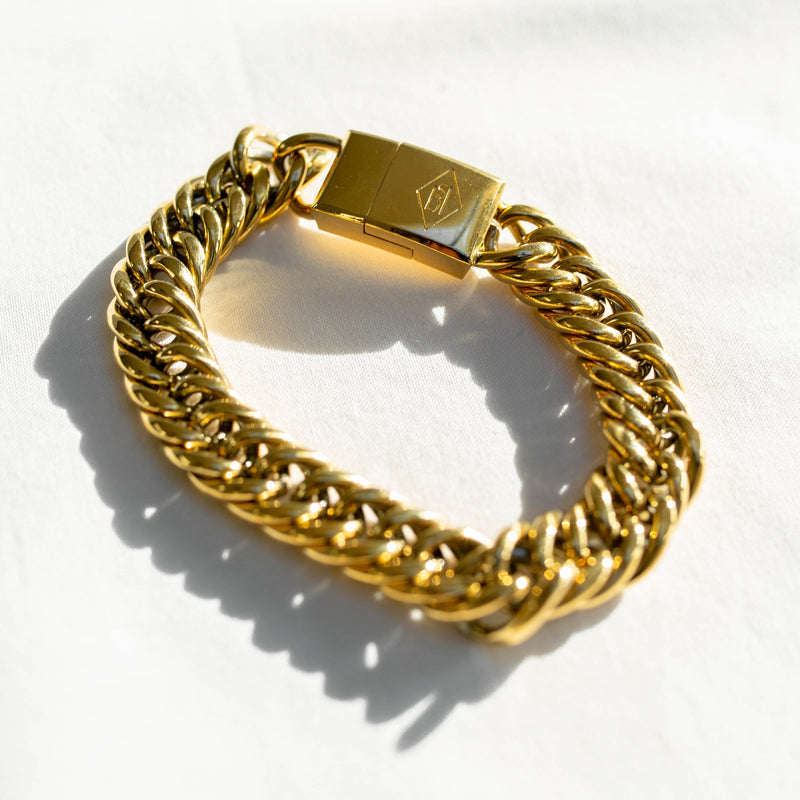 Gold cuban link bracelet
