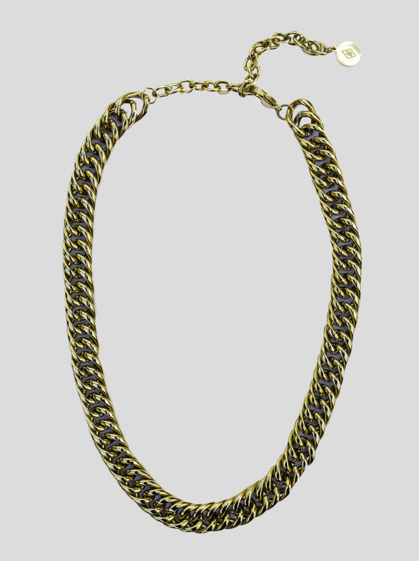 Gold cuban link chain necklace
