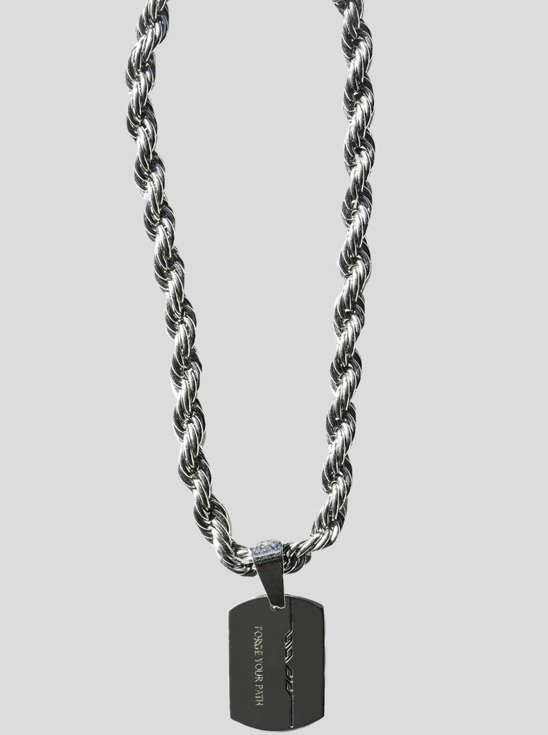 Stainless steel silver rope chain bracelet